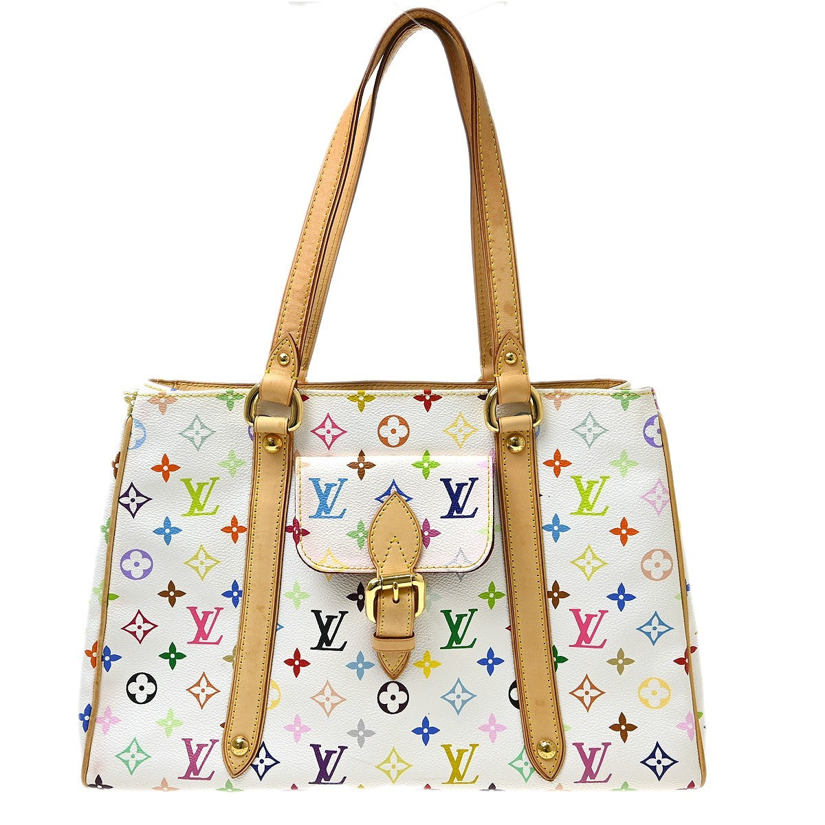 Louis Vuitton Aurelia Monogram Multicolor White Canvas Tote Bag Bag (Pre-Owned)
