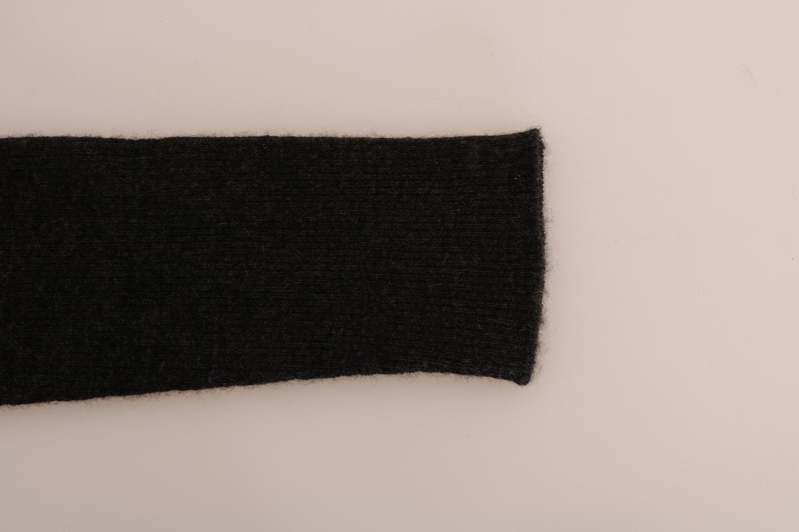Dolce & Gabbana Gray Cashmere Ribbed Stretch Women's Tights