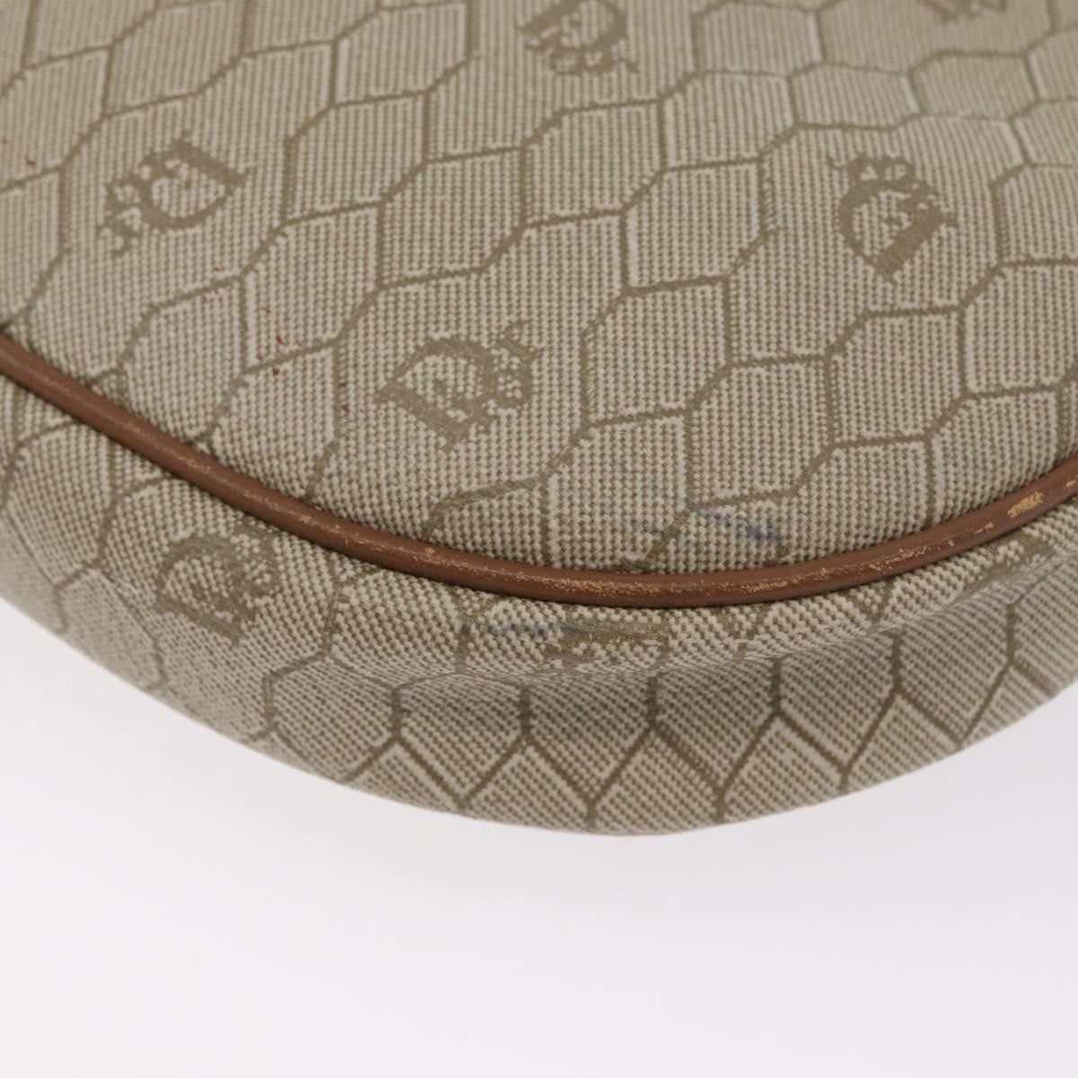 Christian Dior Vintage Honeycomb Canvas And Leather Beige Canvas Shoulder Bag Bag (Pre-Owned)