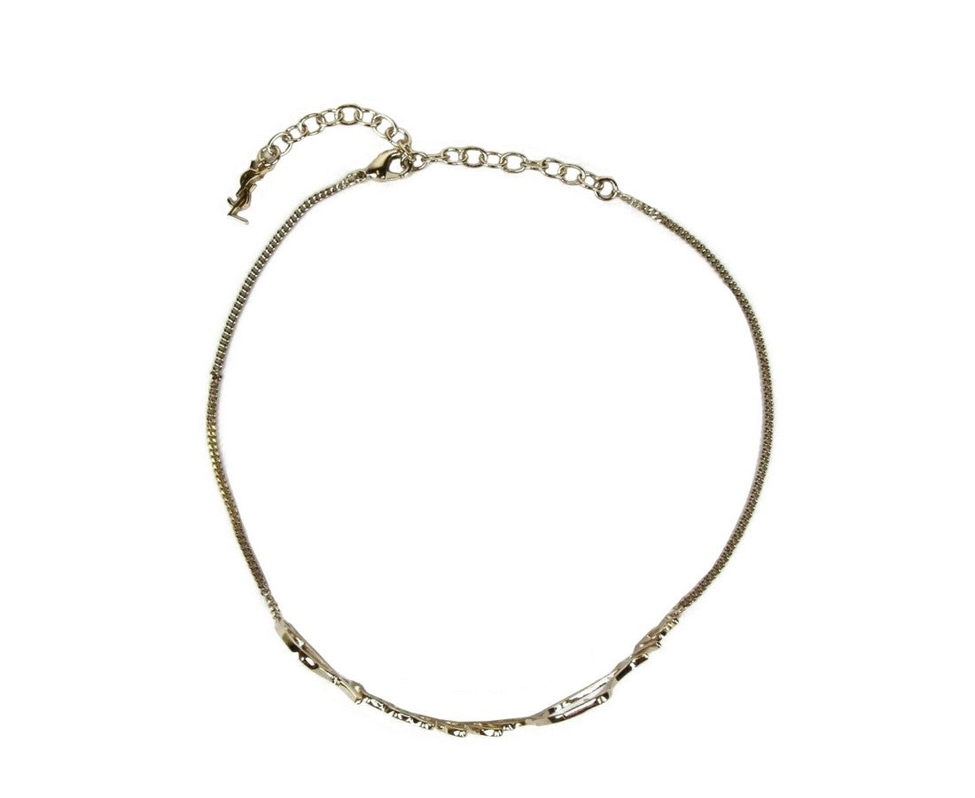 Saint Laurent Women's Light Gold Brass Metal Appelle Moi Necklace