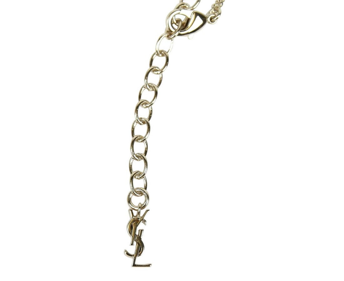 Saint Laurent Women's Light Gold Brass Metal Appelle Moi Necklace