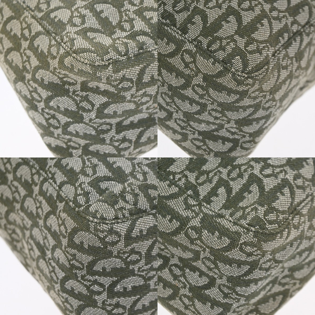 Christian Dior Vintage Open Pocket Diorissimo Canvas Green Canvas Tote Bag Bag (Pre-Owned)