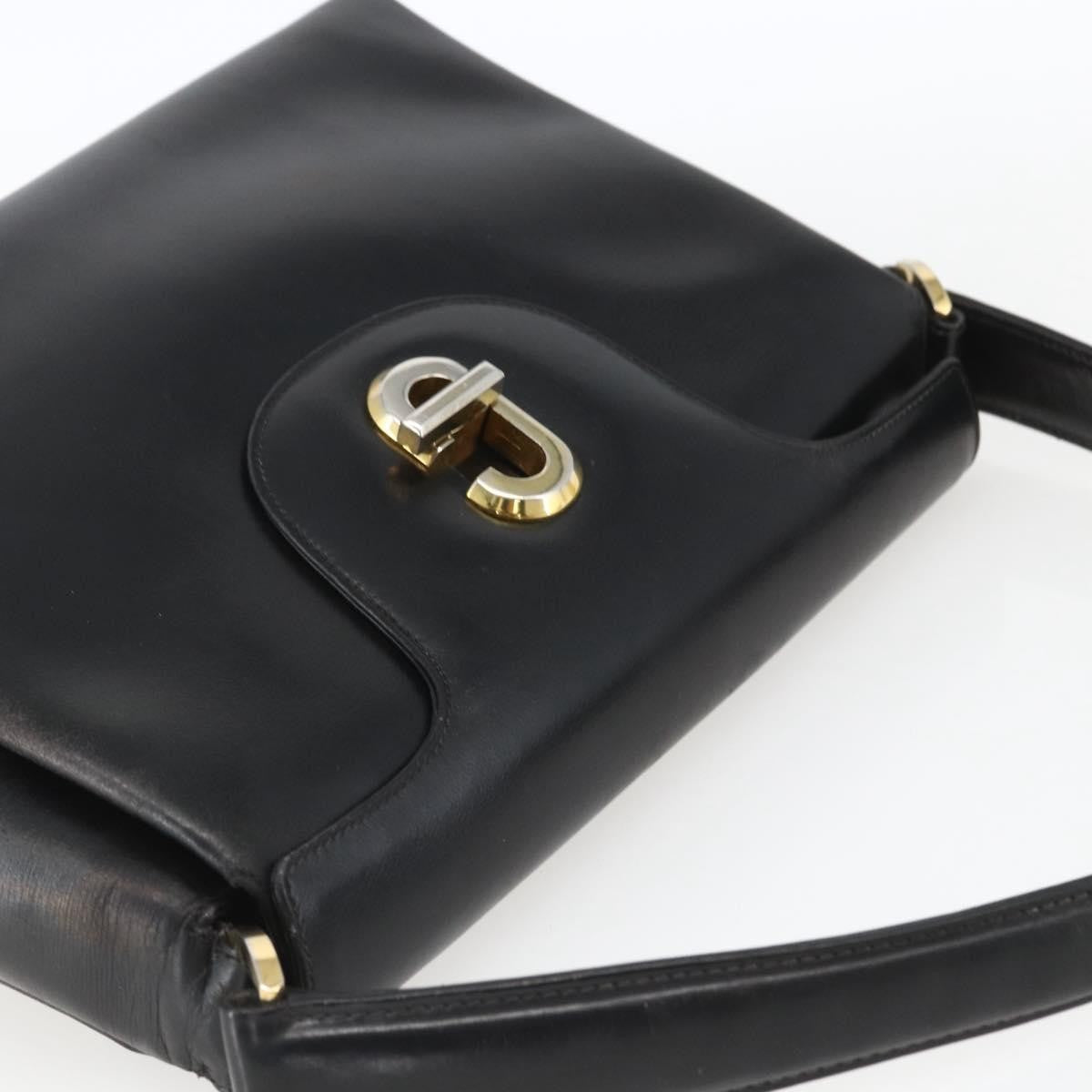Gucci Vintage Leather Black Leather Handbag (Pre-Owned)