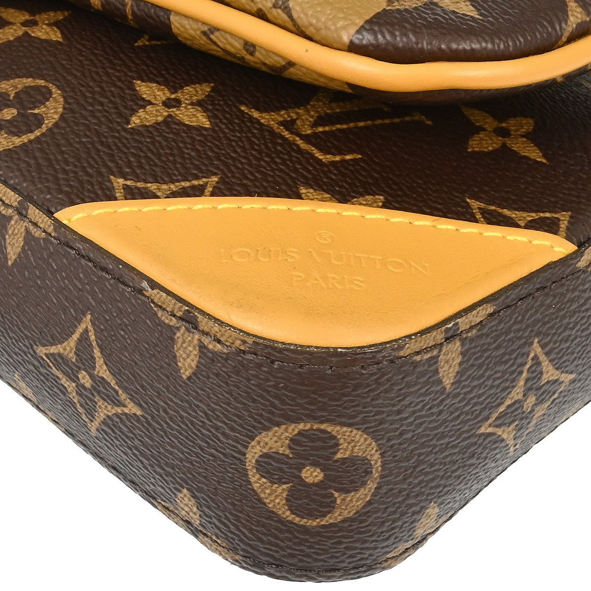 Louis Vuitton Nigo Trio Messenger Limited Edition Stripes Monogram Canvas Brown Canvas Shoulder Bag Bag (Pre-Owned)