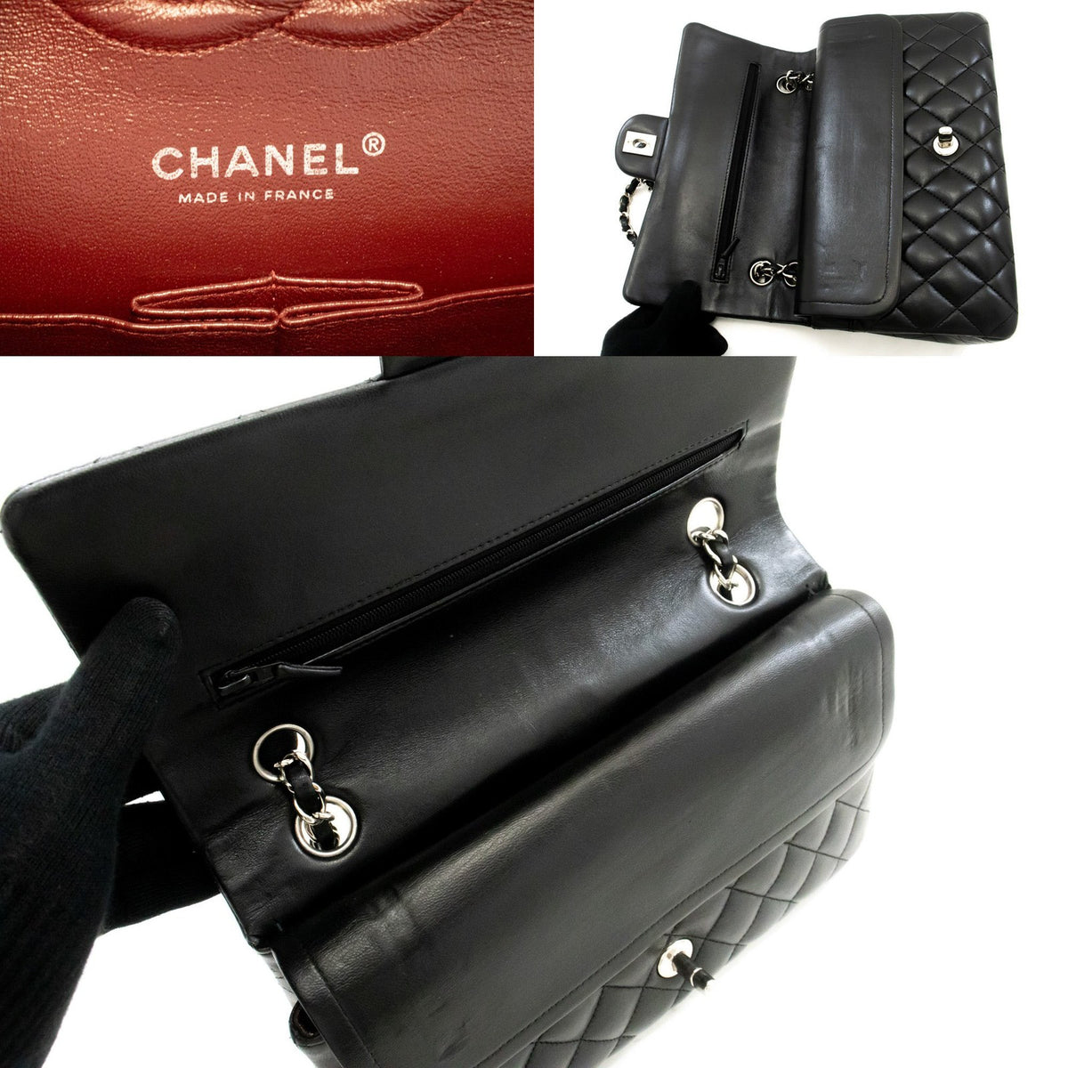Chanel Classic Bowler Quilted Caviar Black Leather Handbag (Pre-Owned)