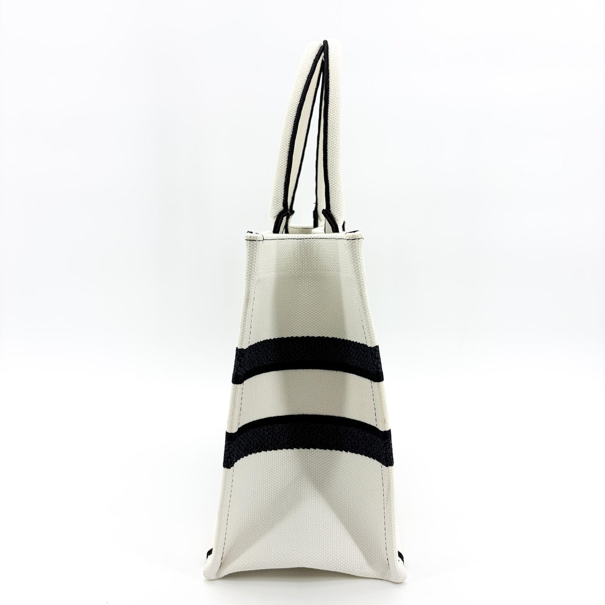 Christian Dior Miss Dior Book Embroidered Canvas White Canvas Tote Bag Bag (Pre-Owned)