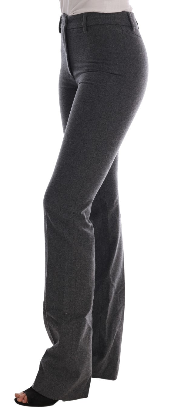 Ermanno Scervino Gray Wool Stretch Slim Women's Pants