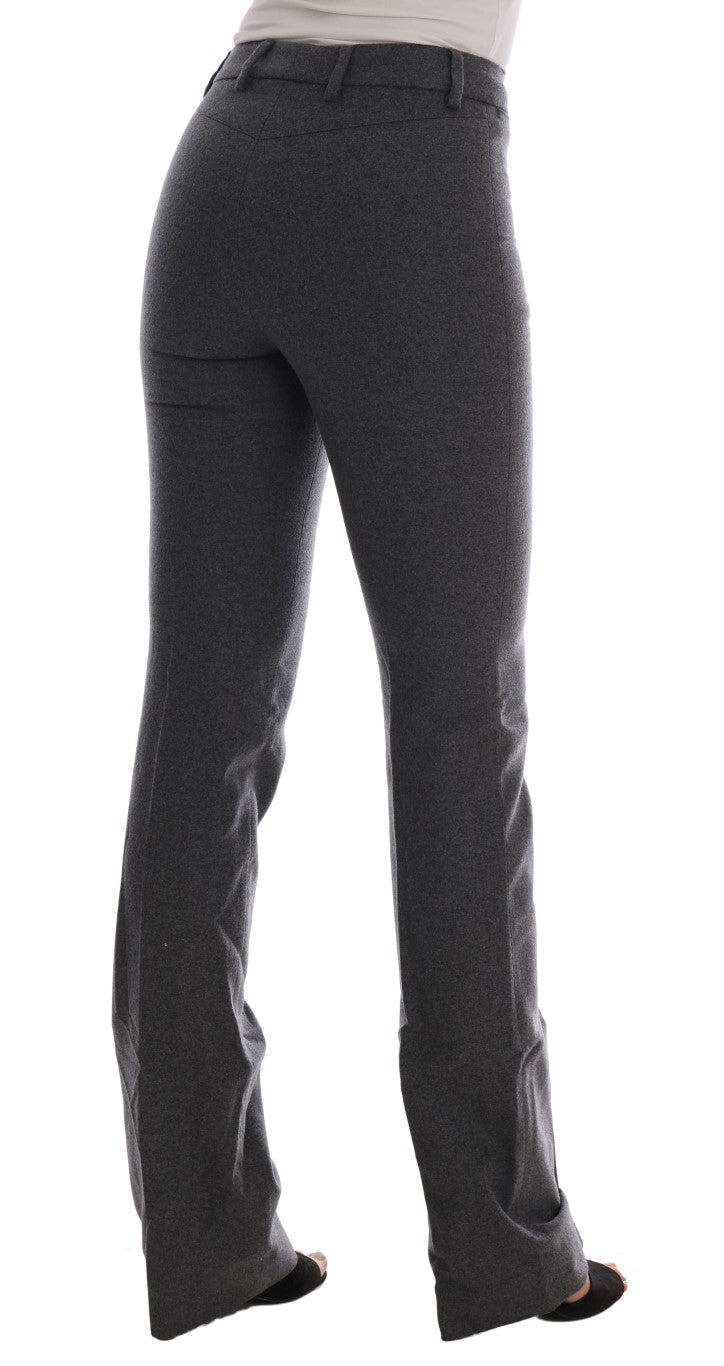Ermanno Scervino Gray Wool Stretch Slim Women's Pants