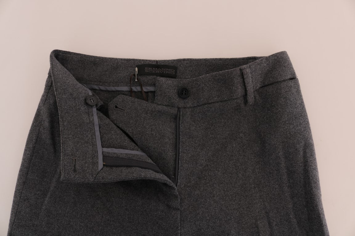 Ermanno Scervino Gray Wool Stretch Slim Women's Pants