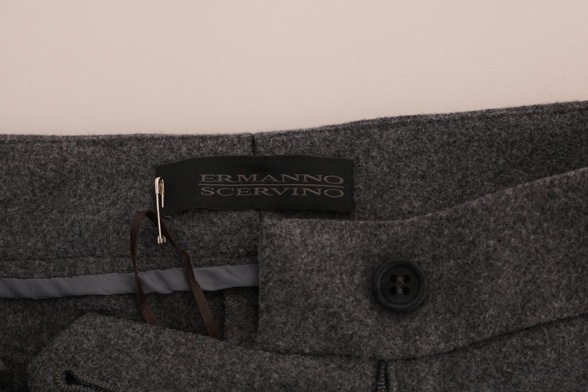 Ermanno Scervino Gray Wool Stretch Slim Women's Pants