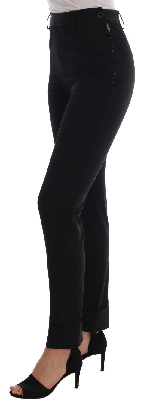 Ermanno Scervino Black Stretch Leggings Women's Pants