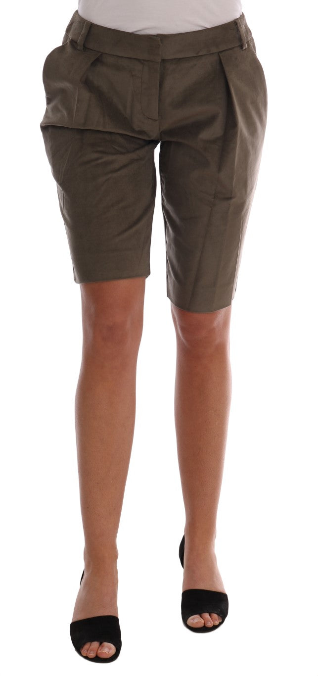 Ermanno Scervino Brown Velvet Bermuda Women's Shorts