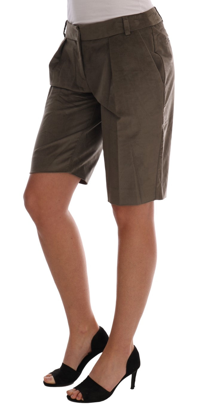 Ermanno Scervino Brown Velvet Bermuda Women's Shorts