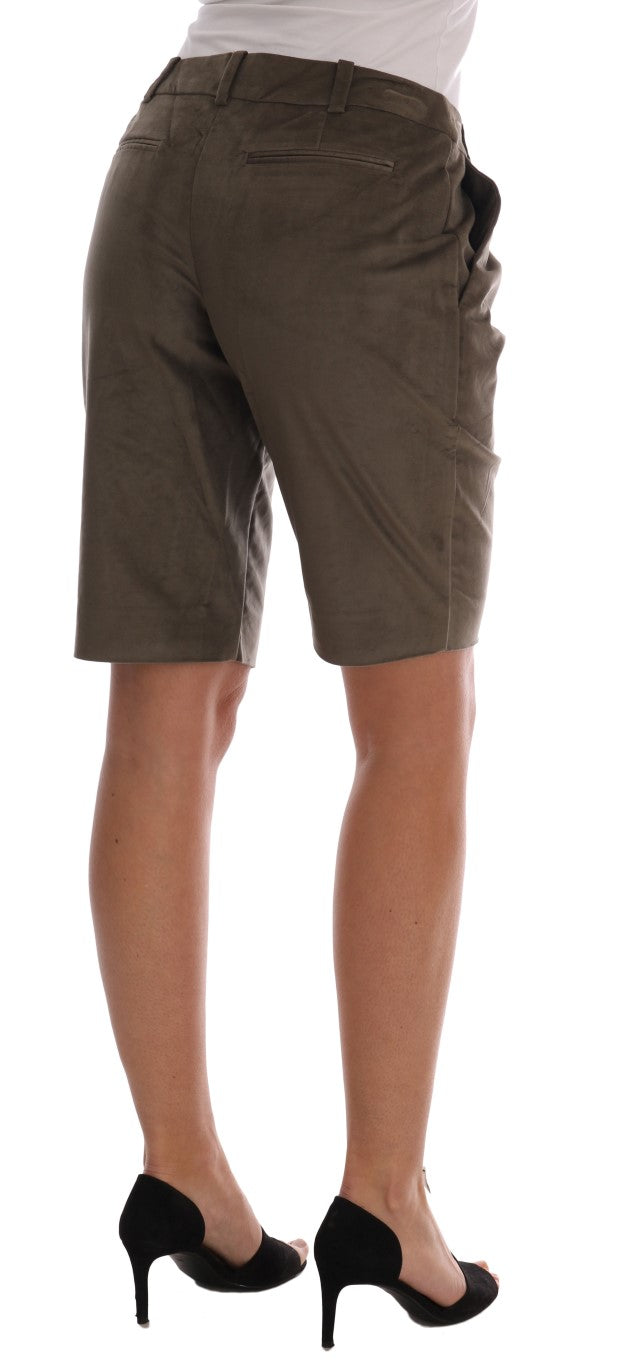 Ermanno Scervino Brown Velvet Bermuda Women's Shorts