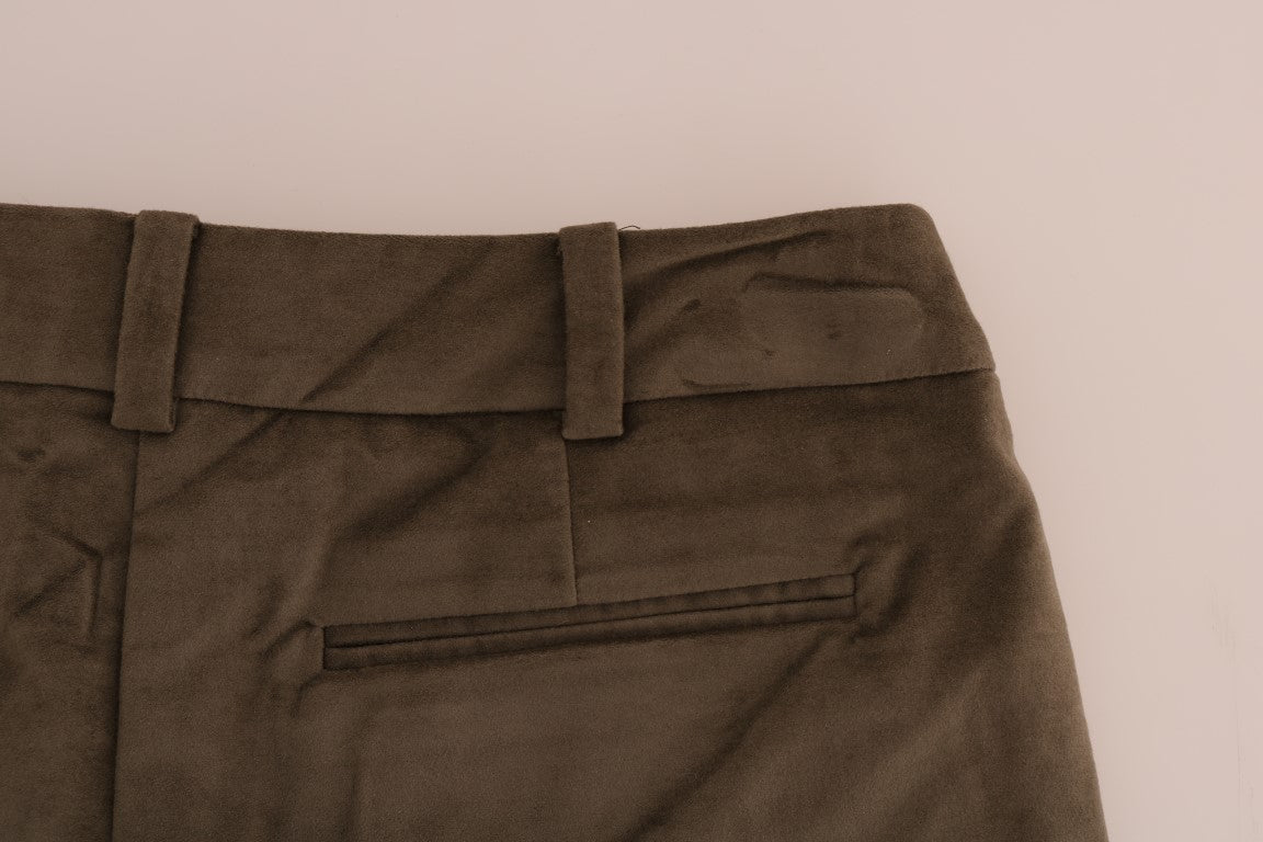 Ermanno Scervino Brown Velvet Bermuda Women's Shorts