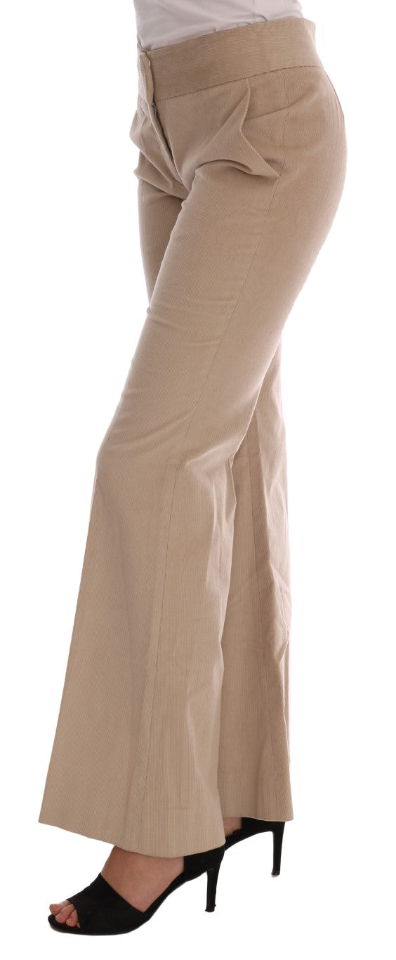 Ermanno Scervino Beige Cotton Bootcut Women's Pants