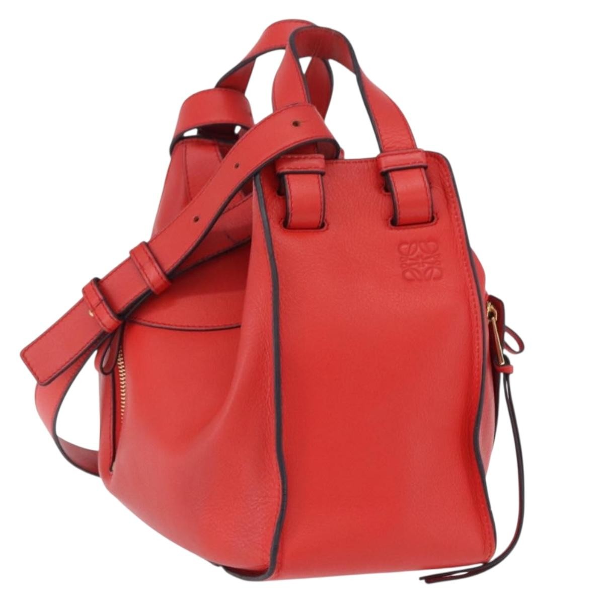 Loewe Hammock Leather Red Leather Handbag (Pre-Owned)