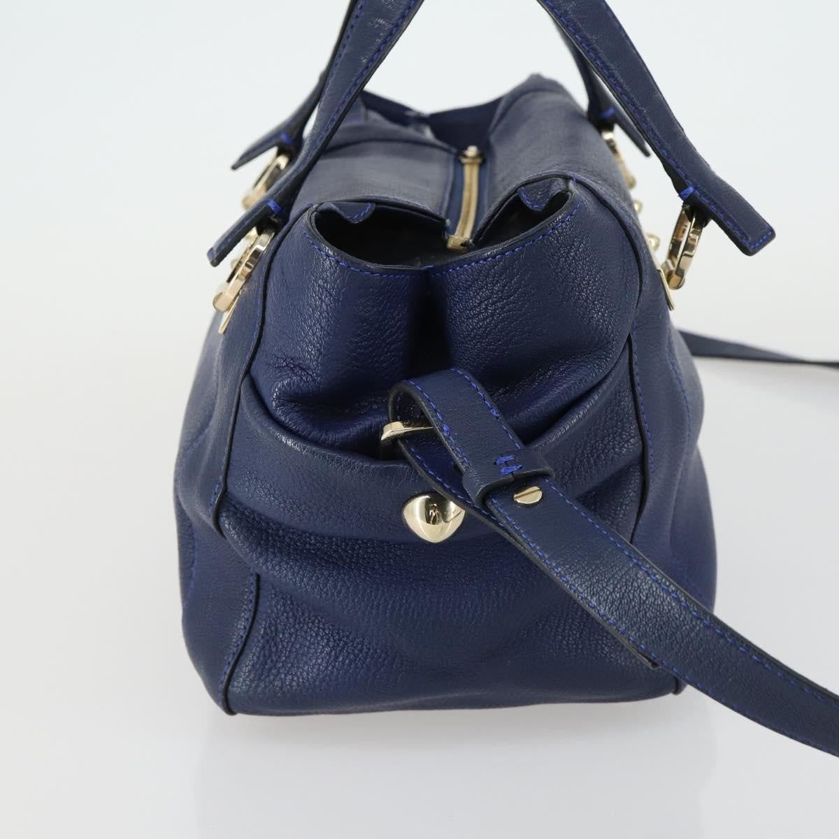 Chloe Bridget Convertible Satchel Leather Navy Leather Handbag (Pre-Owned)