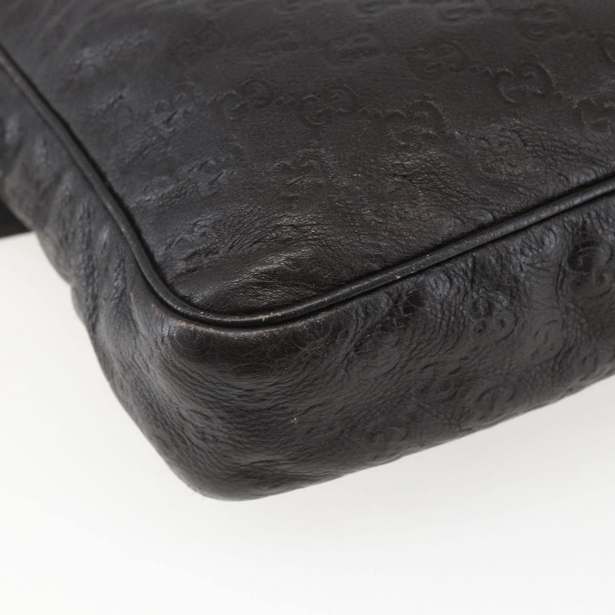 Gucci Front Zip Messenger Guccissima Leather Brown Leather Shoulder Bag Bag (Pre-Owned)