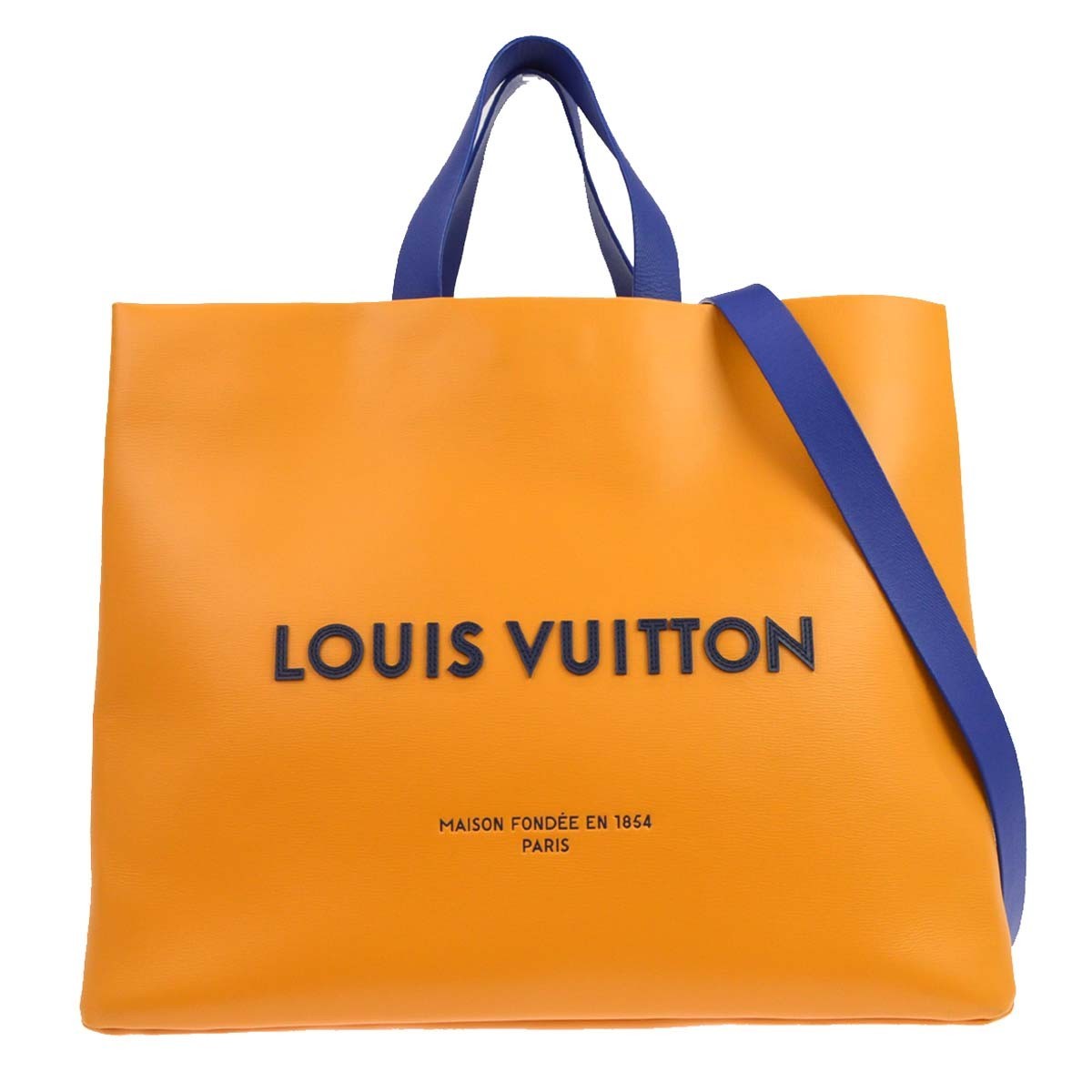 Louis Vuitton Shopper Leather Orange Leather Tote Bag Bag (Pre-Owned)