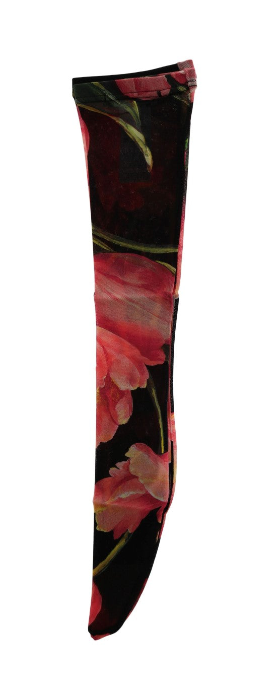 Dolce & Gabbana Multicolor Floral Tulip Nylon Women's Socks