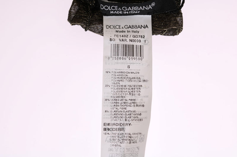 Dolce & Gabbana Crystal-Embellished Black Mid-Calf Women's Stockings