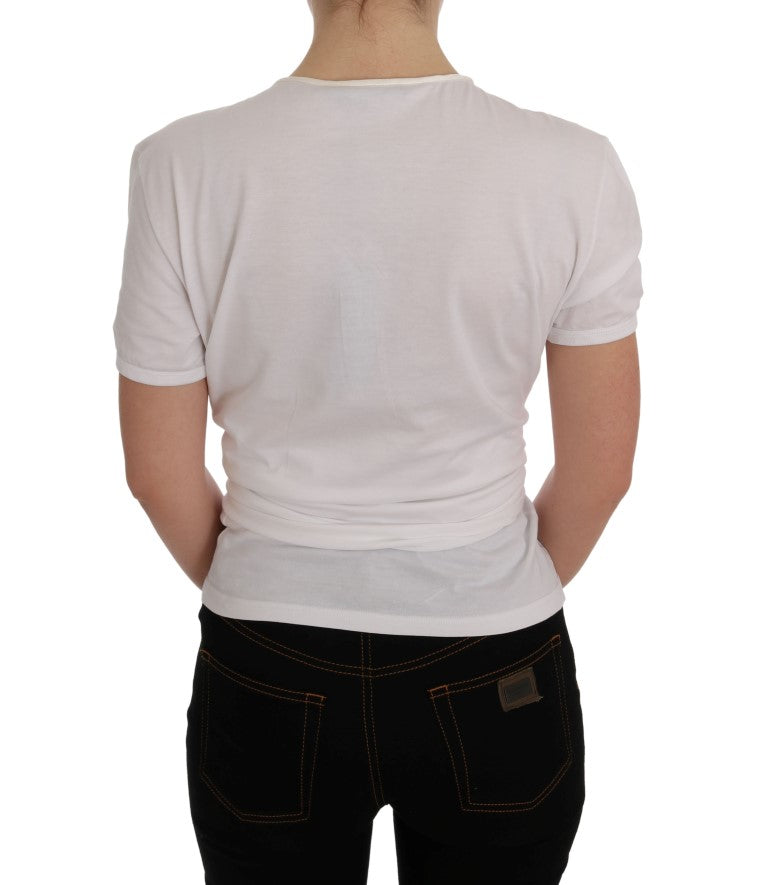 Dolce & Gabbana White Cotton Silk Women's T-Shirt