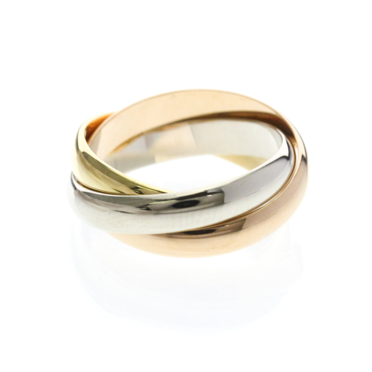 Cartier Trinity 18K Tricolor Gold Gold Gold Ring Jewelry (Pre-Owned)
