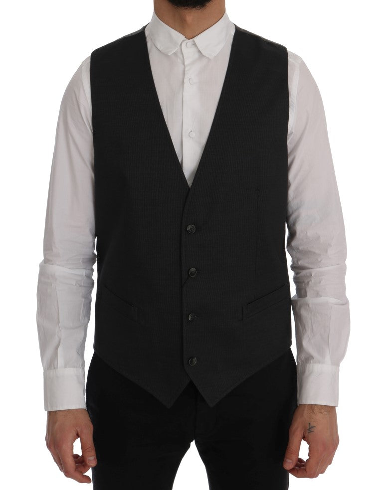 Dolce & Gabbana Elegant Gray Waistcoat Men's Vest