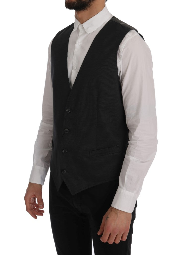 Dolce & Gabbana Elegant Gray Waistcoat Men's Vest
