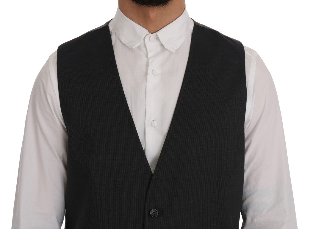 Dolce & Gabbana Gray STAFF Cotton Rayon Men's Vest