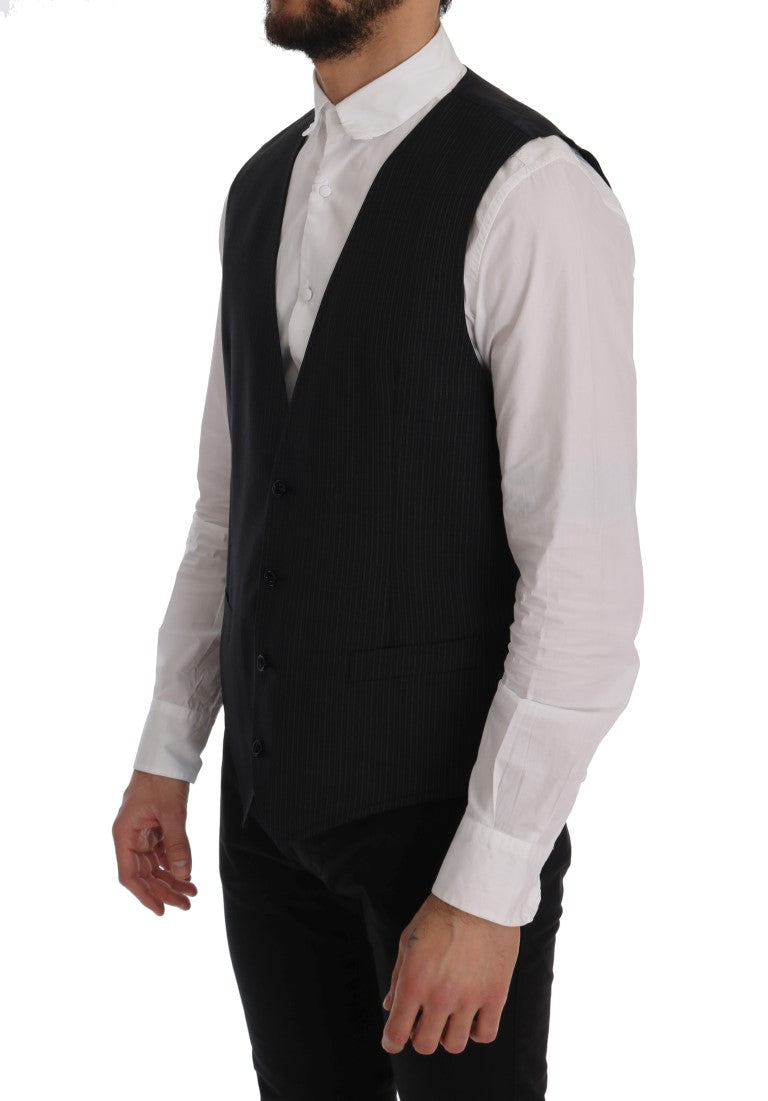 Dolce & Gabbana Gray Wool Stretch Men's Vest