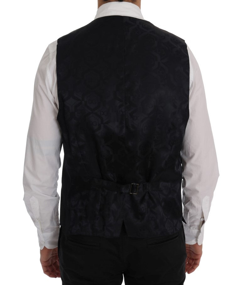 Dolce & Gabbana Gray Wool Stretch Men's Vest