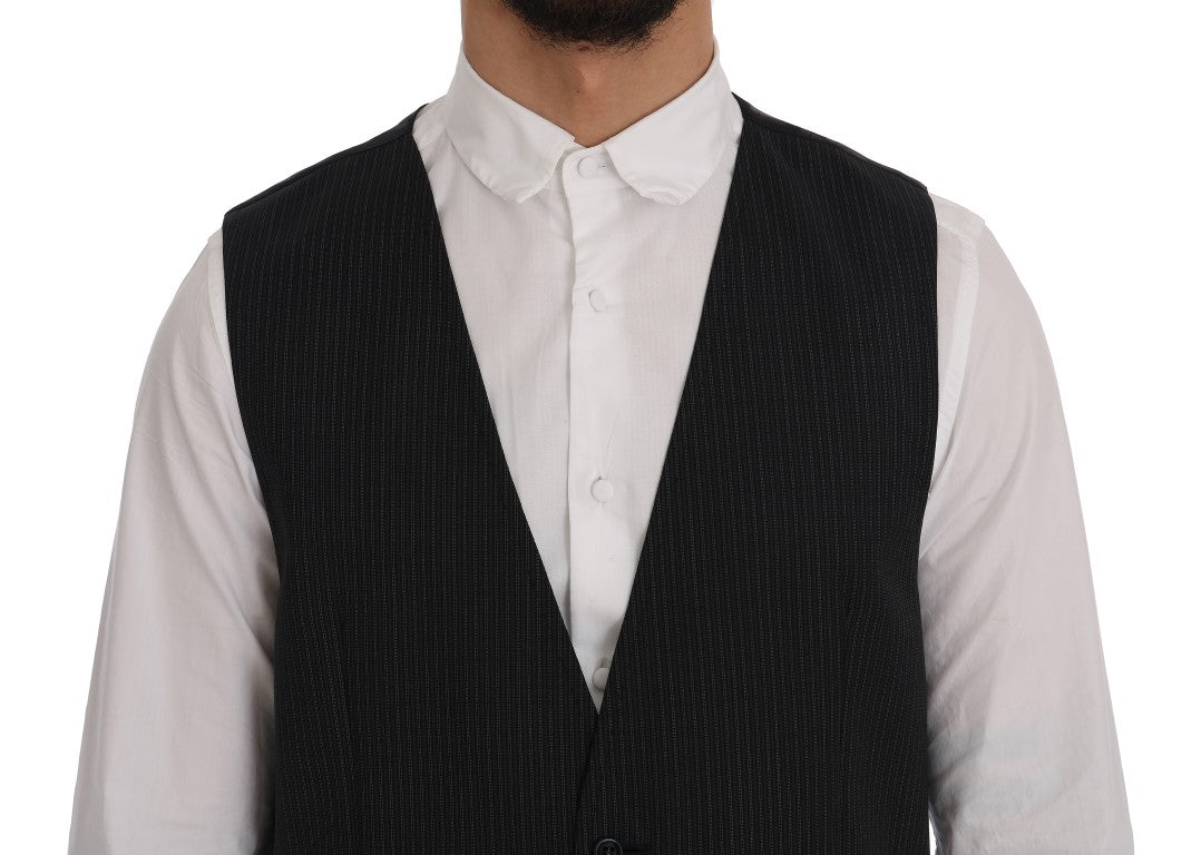 Dolce & Gabbana Gray Wool Stretch Men's Vest