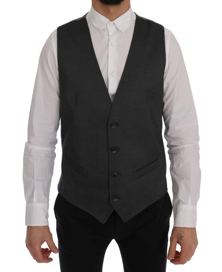Dolce & Gabbana Gray STAFF Cotton Rayon Men's Vest
