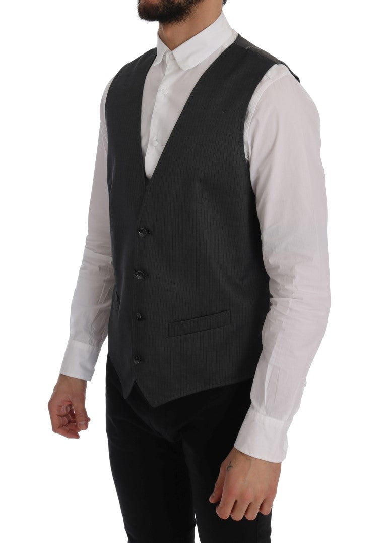 Dolce & Gabbana Gray STAFF Cotton Rayon Men's Vest