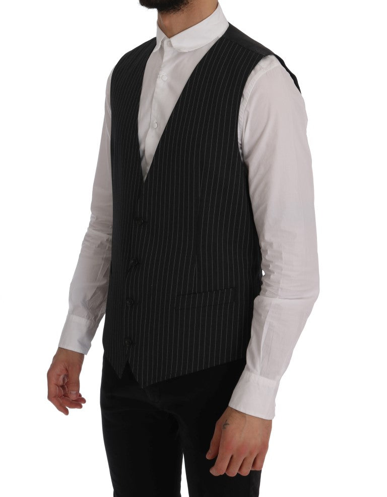 Dolce & Gabbana Gray Wool Stretch Men's Vest