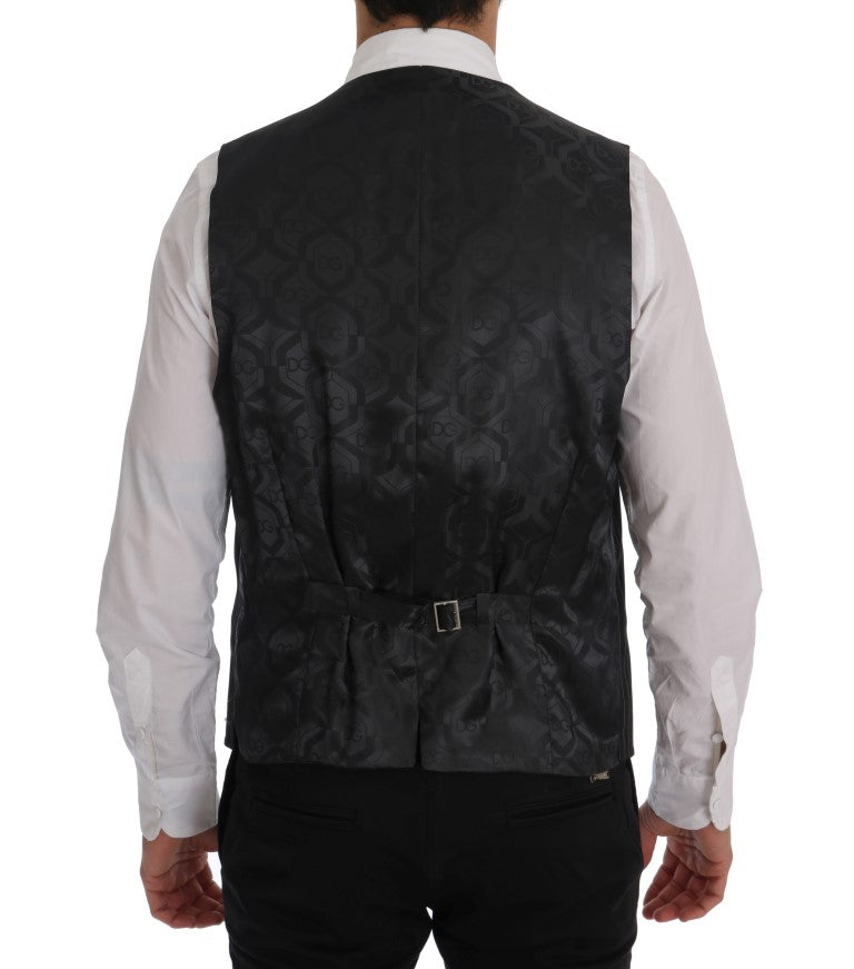 Dolce & Gabbana Gray Wool Stretch Men's Vest