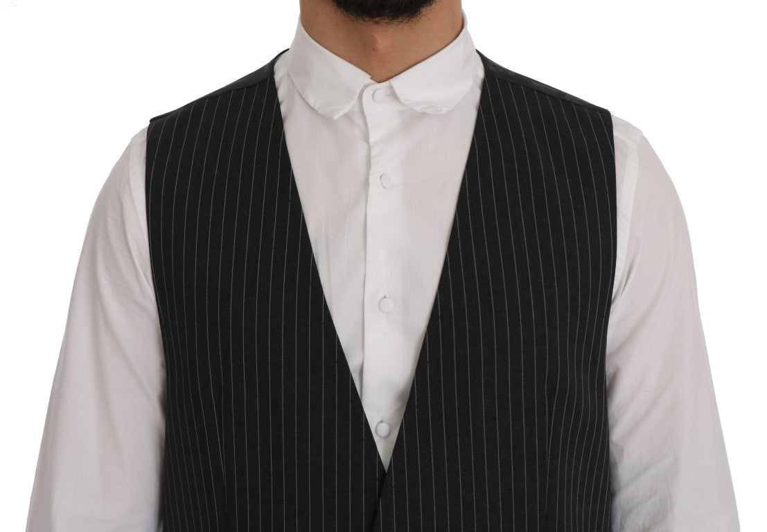 Dolce & Gabbana Gray Wool Stretch Men's Vest