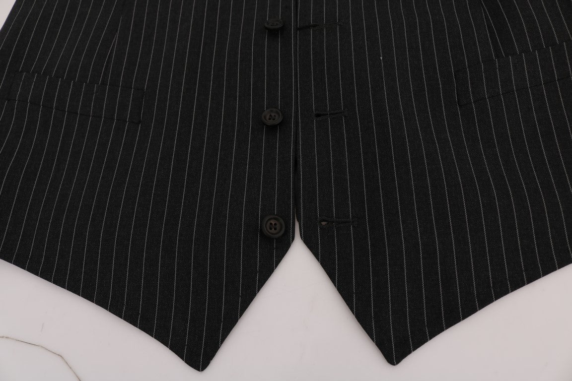 Dolce & Gabbana Gray Wool Stretch Men's Vest
