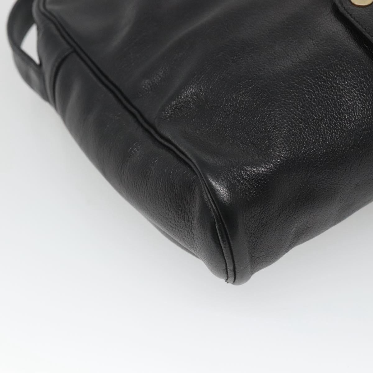 Christian Dior Vintage Leather Black Leather Shoulder Bag Bag (Pre-Owned)