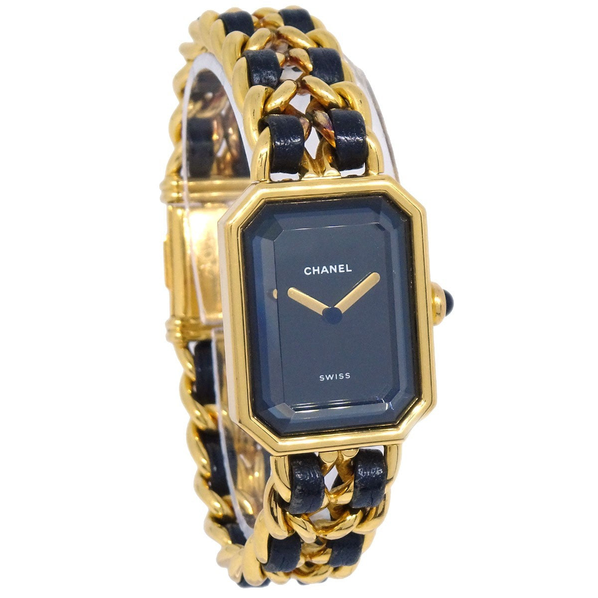 Chanel Premiere Rock Quartz Plated Metal And Leather Watch (Pre-Owned)