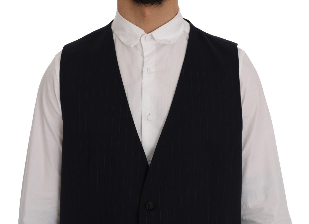 Dolce & Gabbana Blue STAFF Wool Stretch Men's Vest