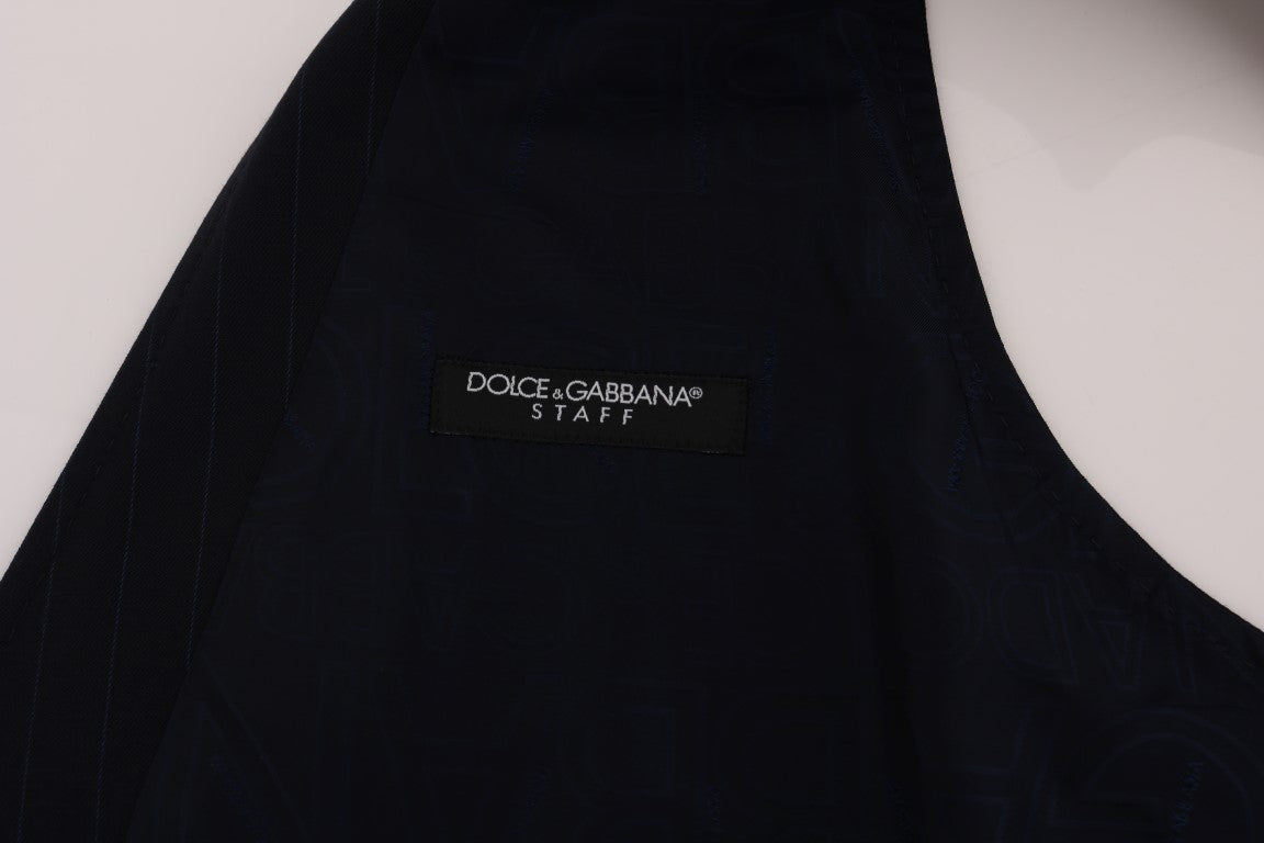 Dolce & Gabbana Blue STAFF Wool Stretch Men's Vest
