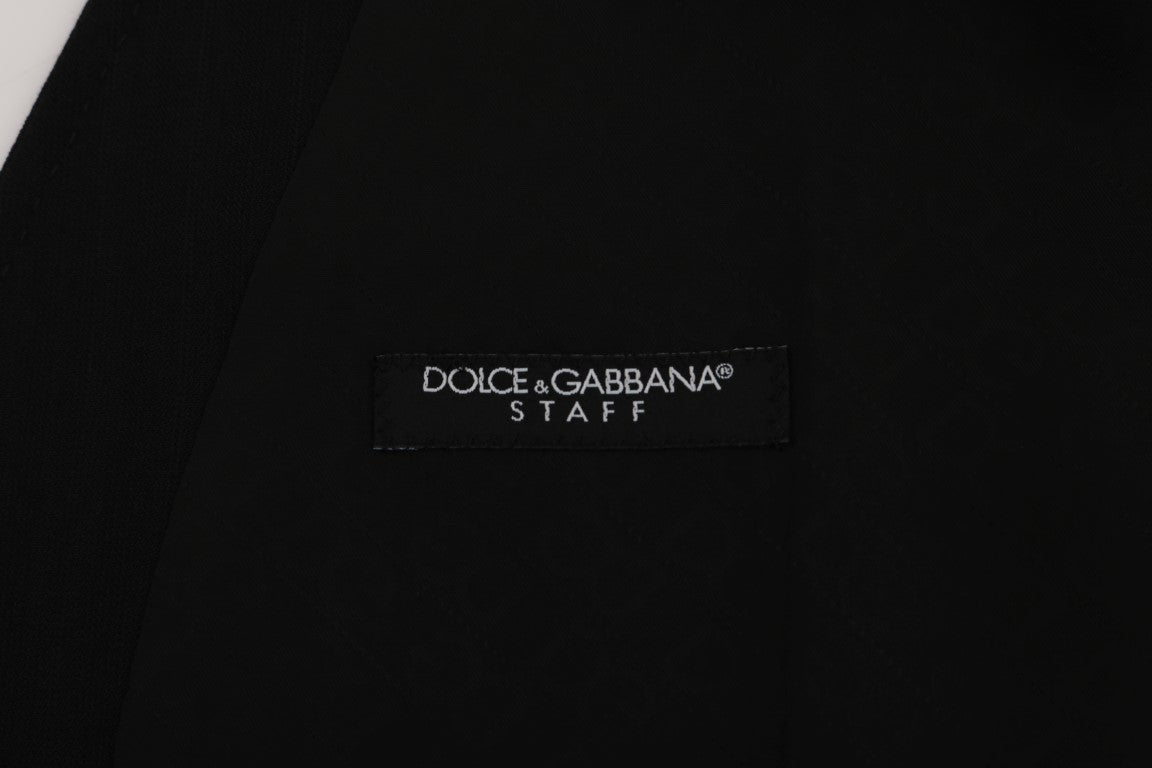 Dolce & Gabbana Black STAFF Wool Stretch Men's Vest