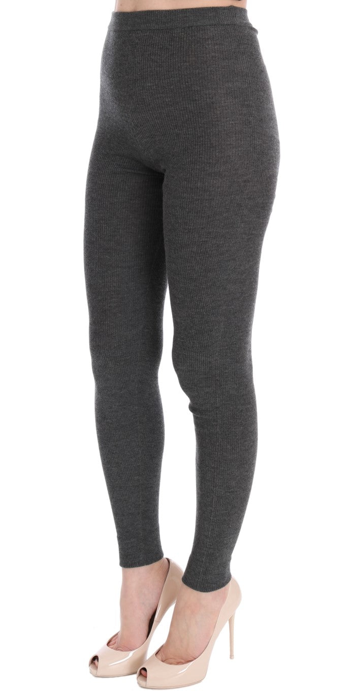 Dolce & Gabbana Gray Cashmere Stretch Women's Tights