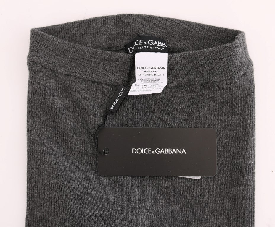 Dolce & Gabbana Gray Cashmere Stretch Women's Tights