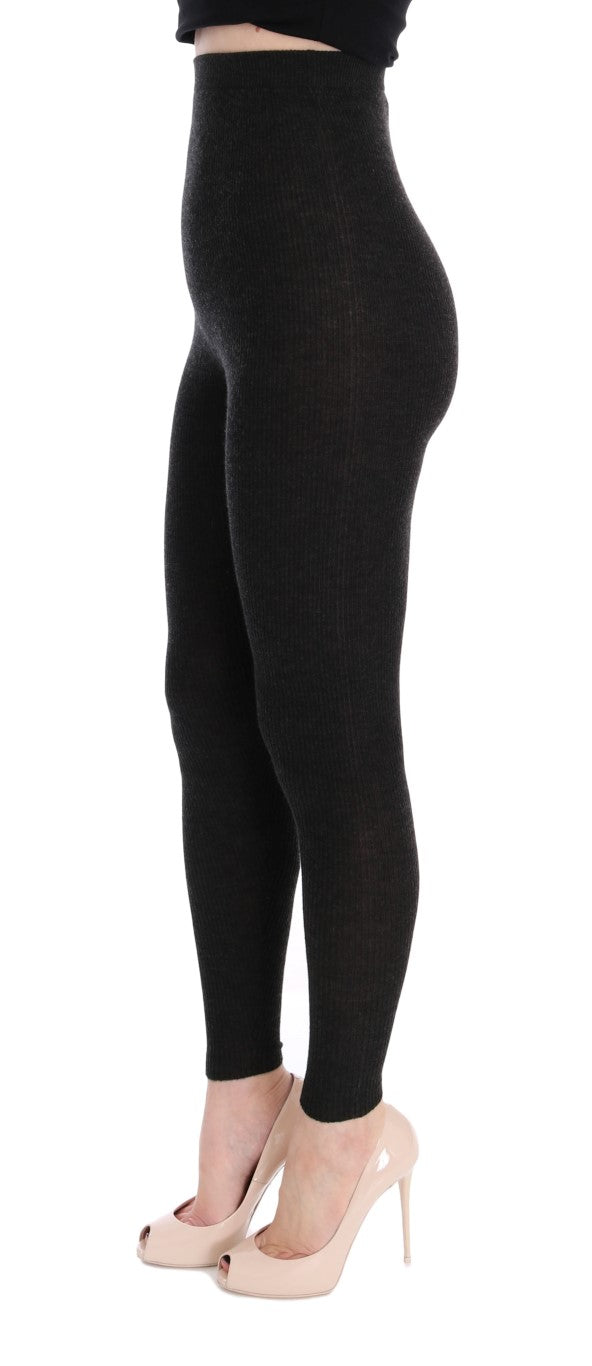 Dolce & Gabbana Gray Cashmere Stretch Women's Tights