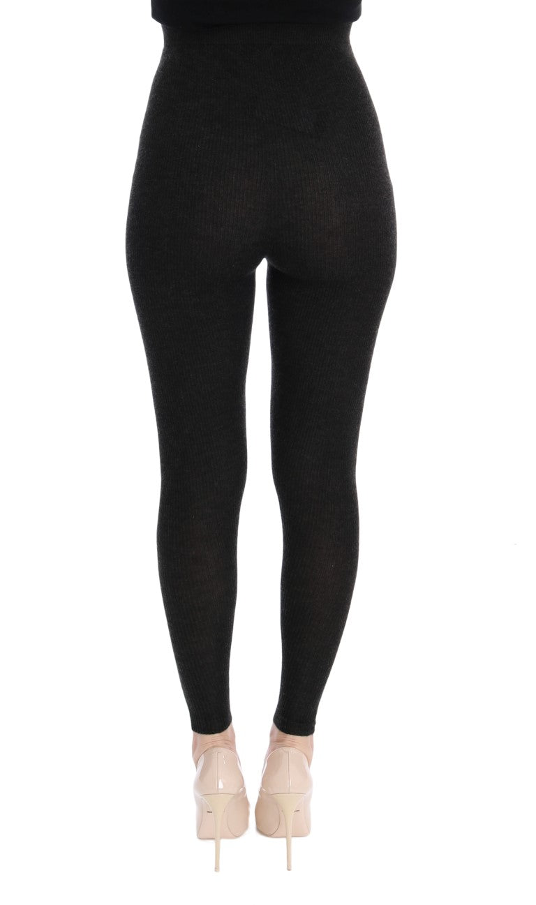 Dolce & Gabbana Gray Cashmere Stretch Women's Tights