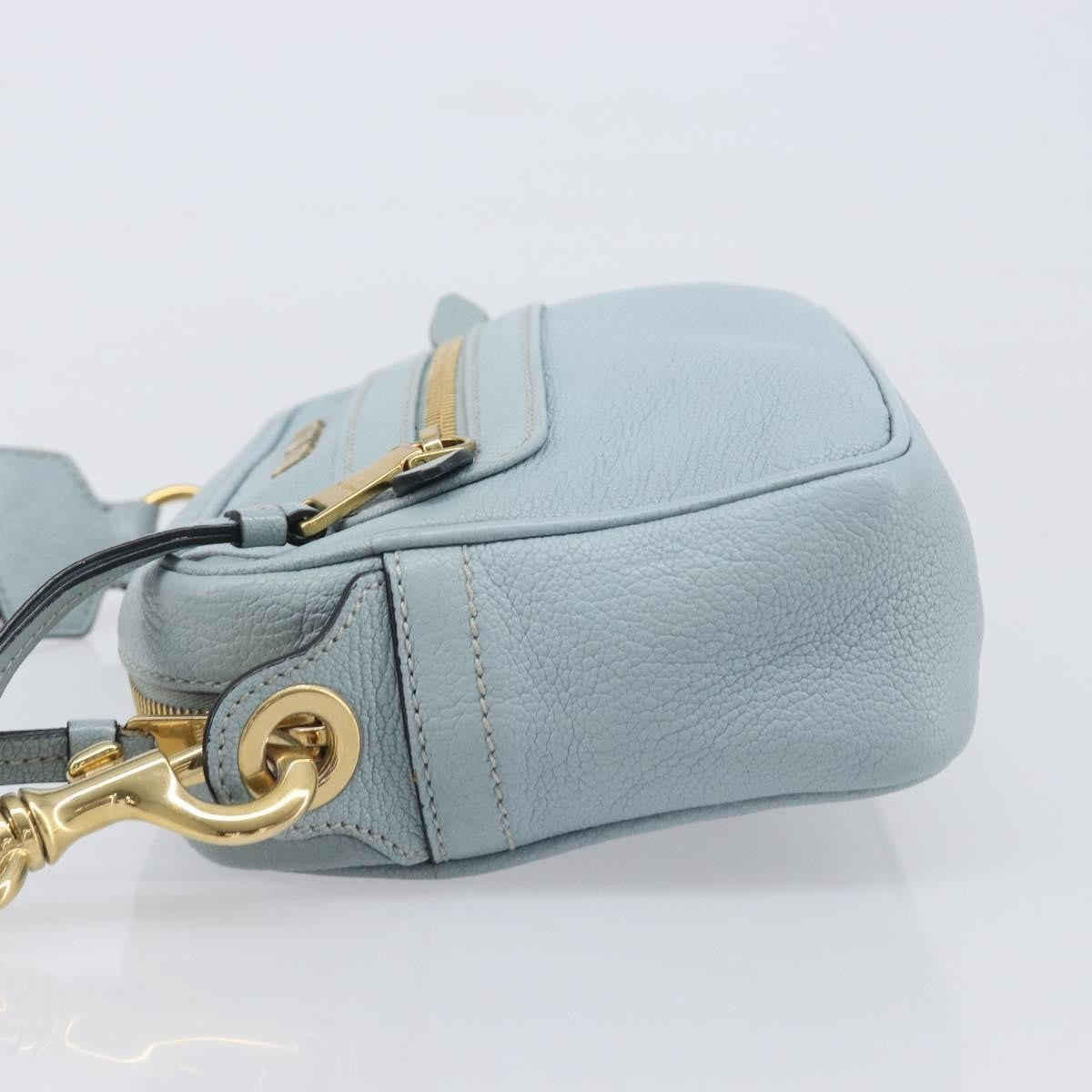 Miu Miu Madras Zip Pocket Leather Blue Leather Crossbody Bag Bag (Pre-Owned)